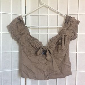 crop top with buttons and tie